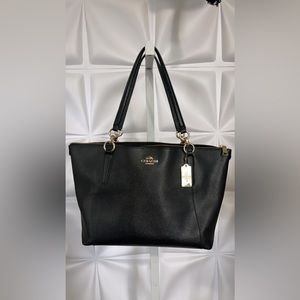 Coach Zip Top Tote Leather Bag Purse